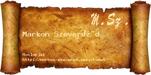 Markon Szeveréd névjegykártya